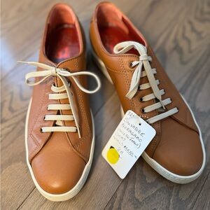 Salvatore Ferragamo Men's Tan Leather Sneakers